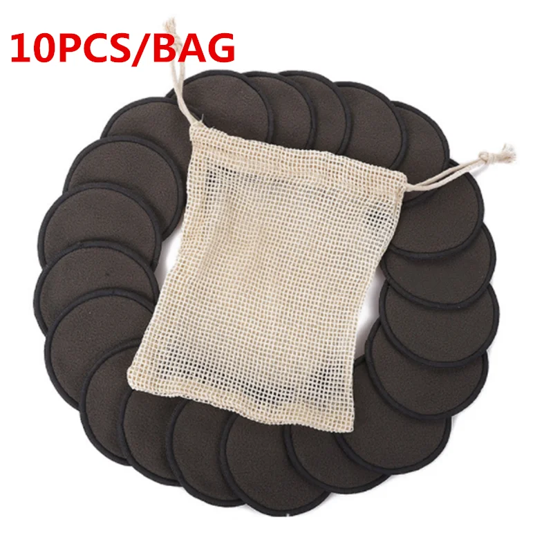 

10 шт., многоразовые салфетки из бамбукового волокна для снятия макияжа