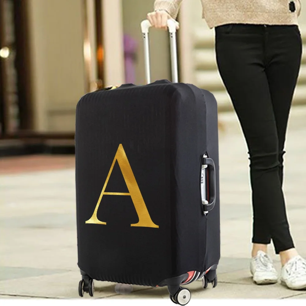 Letter Print Travel Luggage Protective Cover Travel Accessorie Suitcase Dust-proof Covers Elastic Cover for 18-32 Inch Trolley