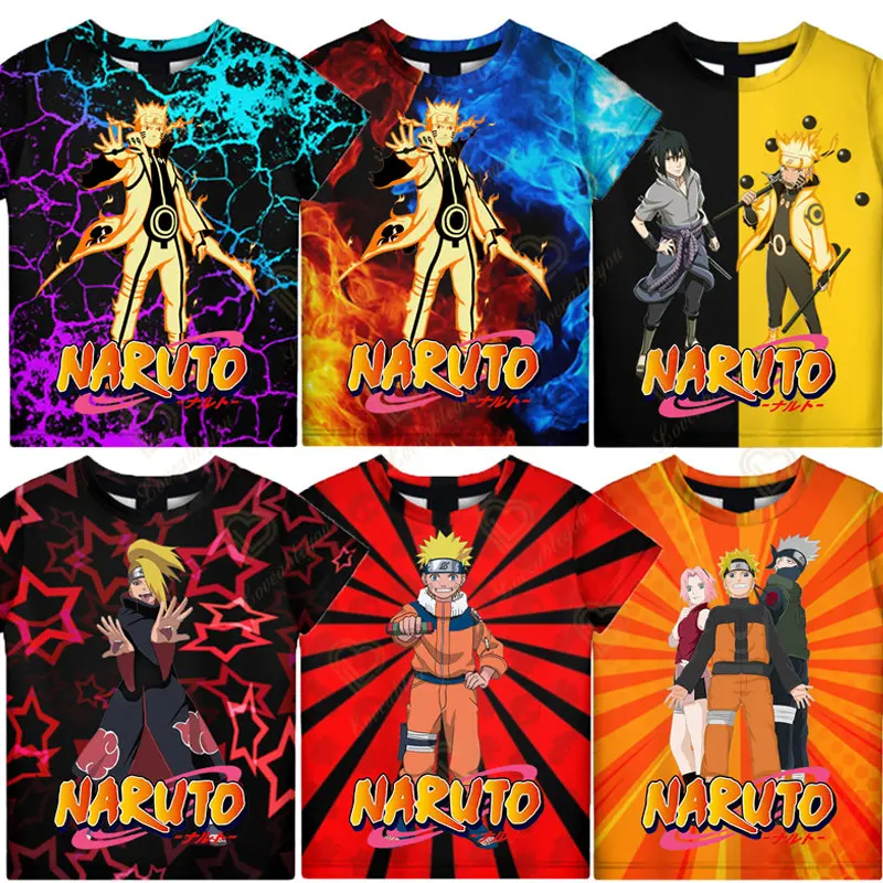 

Cartoon T-shirts for Boys and Girls 3d Naruto Printed T-shirts for Boys Summer Short Sleeved T-shirts Children's T-shirts