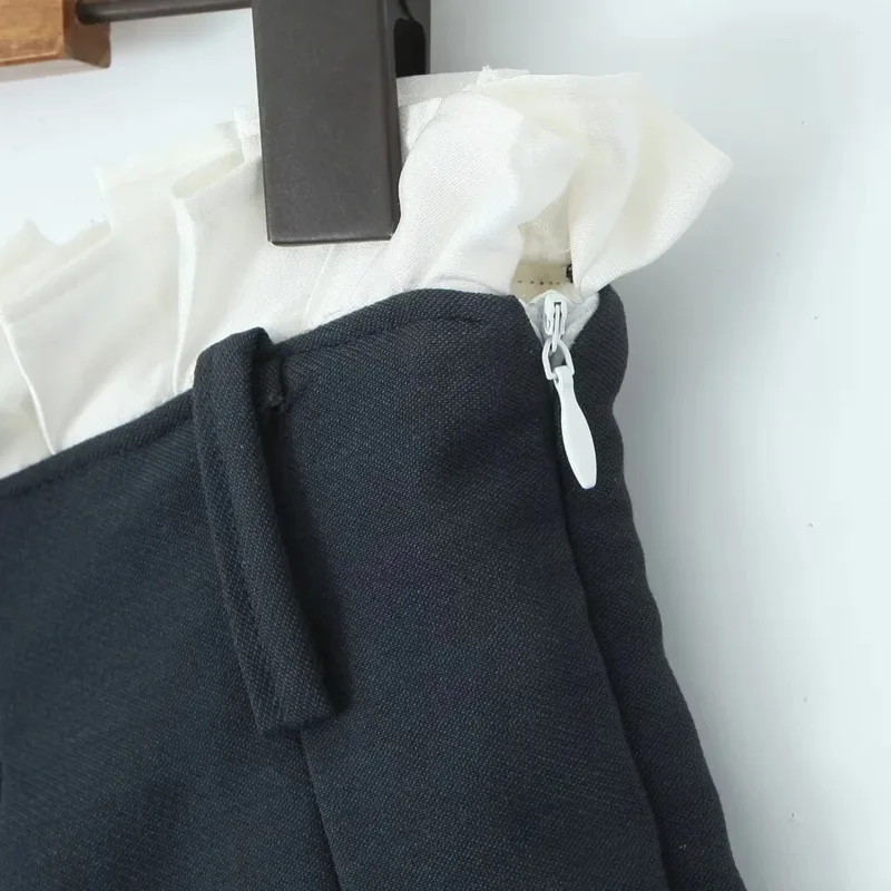 Стильная плиссированная юбка с высокой талией в американском стиле для женщин