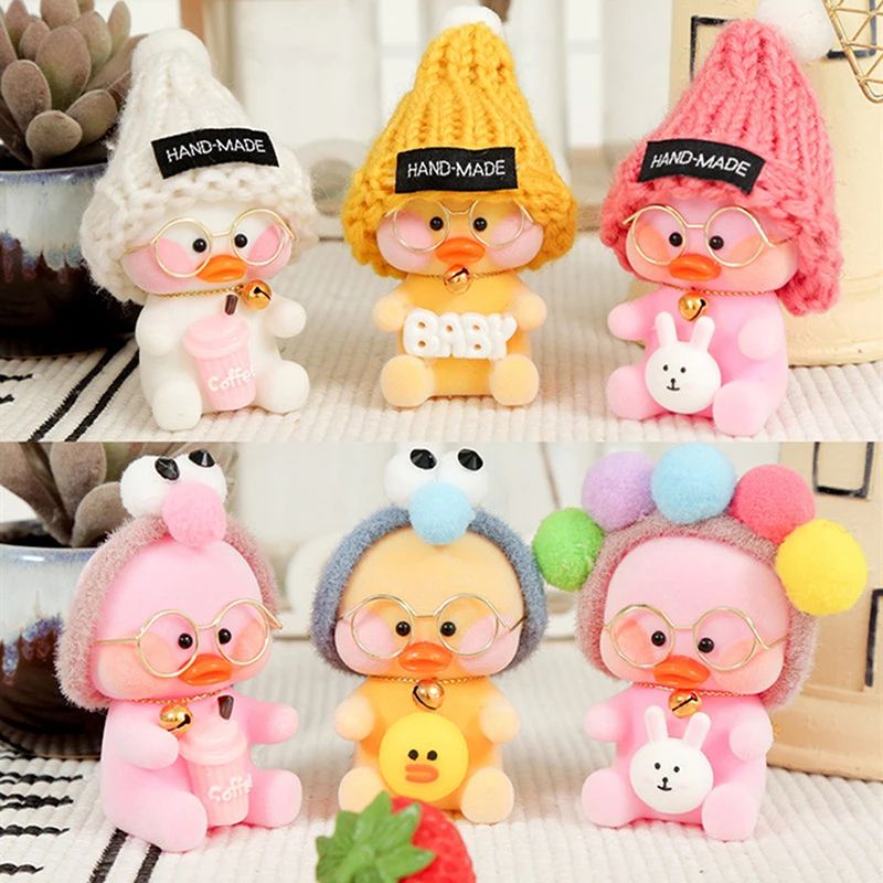 

Cartoon Cute Cafe Mimi Yellow Duck Car Decor Animal Dolls Toys Gift For Children