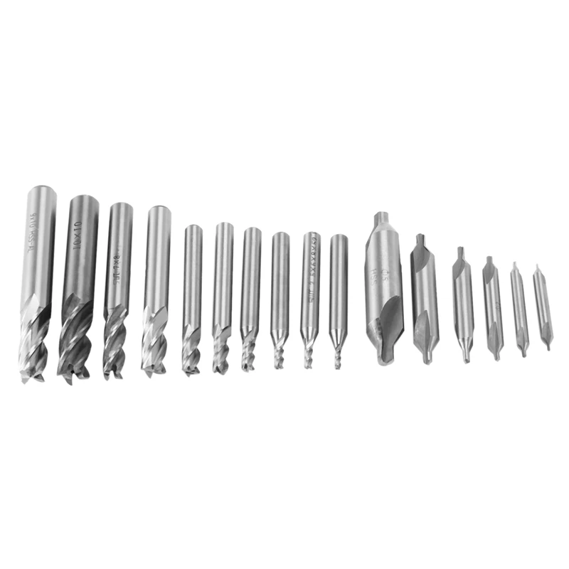 

16 шт. режущие сверла из быстрорежущей стали с ЧПУ, набор прямых фрез с 4 канавками, центральные сверла, токарные сверла с 60 градусами, сверла с...