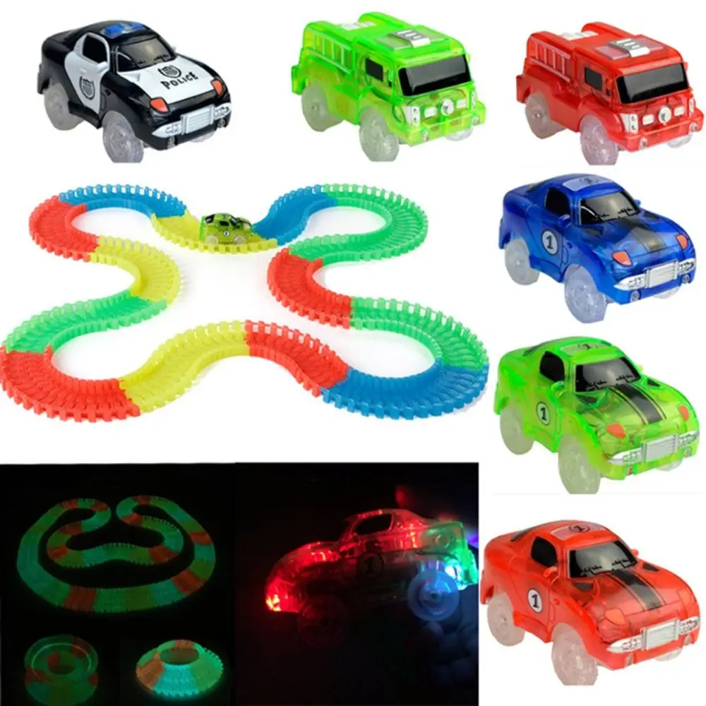 

LED Lights Glowing Track Toy Car Education Flashing Light Magical Track Assembly 4.4-5.4cm Glowing Racing Boys&Girls