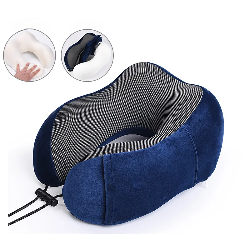 

New Portable U-Shape Travel Pillow Pure Memory Foam Neck Pillow for Office Flight Sleeping Head Neck Support Nap Cervical Pillow