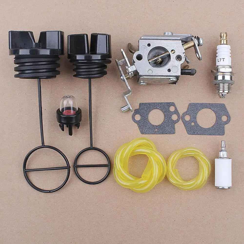 

Carburetor Fuel Cap Kit For Poulan Pro PP5020AV PP4818A Zama C1M-W47 Chainsaws Parts Accessories 573952201 Carb Spark Plug