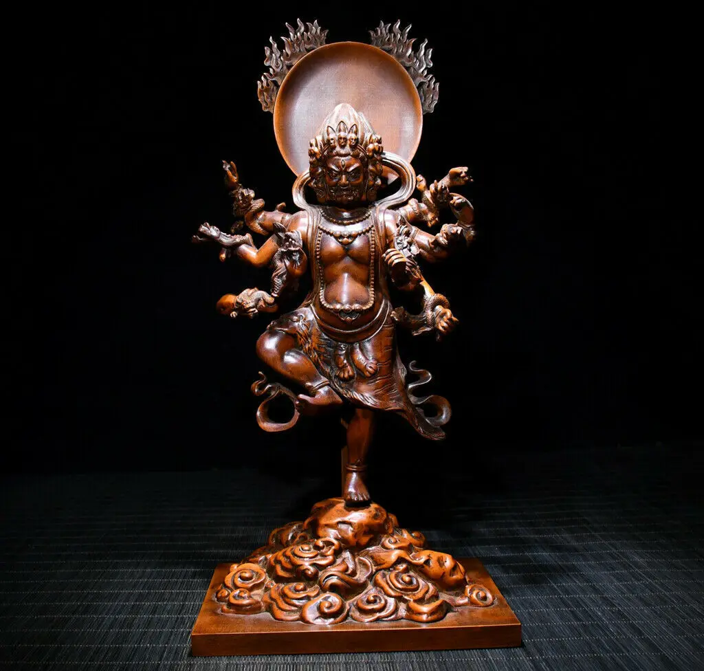 

Chinese Natural Boxwood Handmade Exquisite Vajra Statues