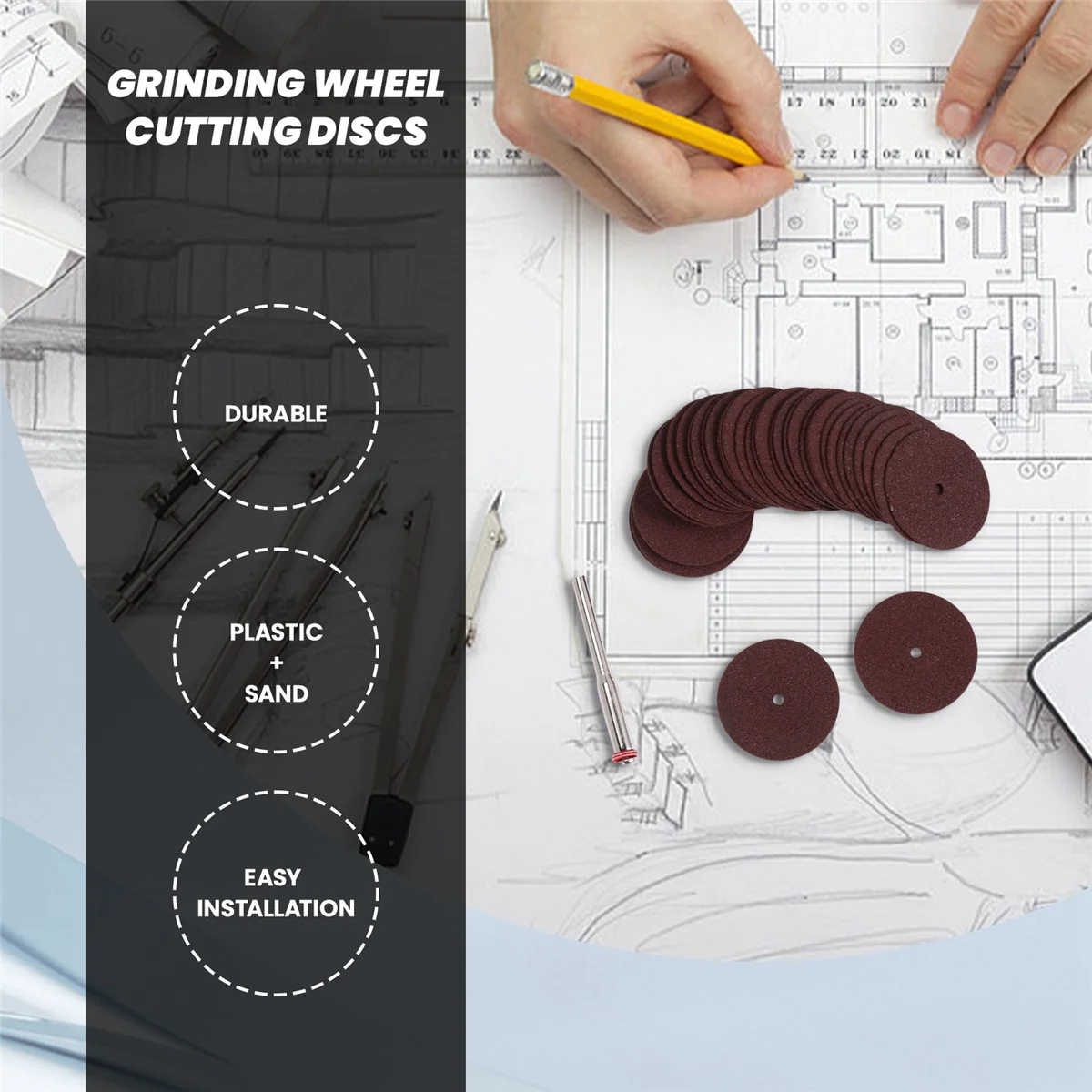 Набор отрезных дисков 36 шт. круглые Ø25X6 мм коричневые для Dremel KL 1