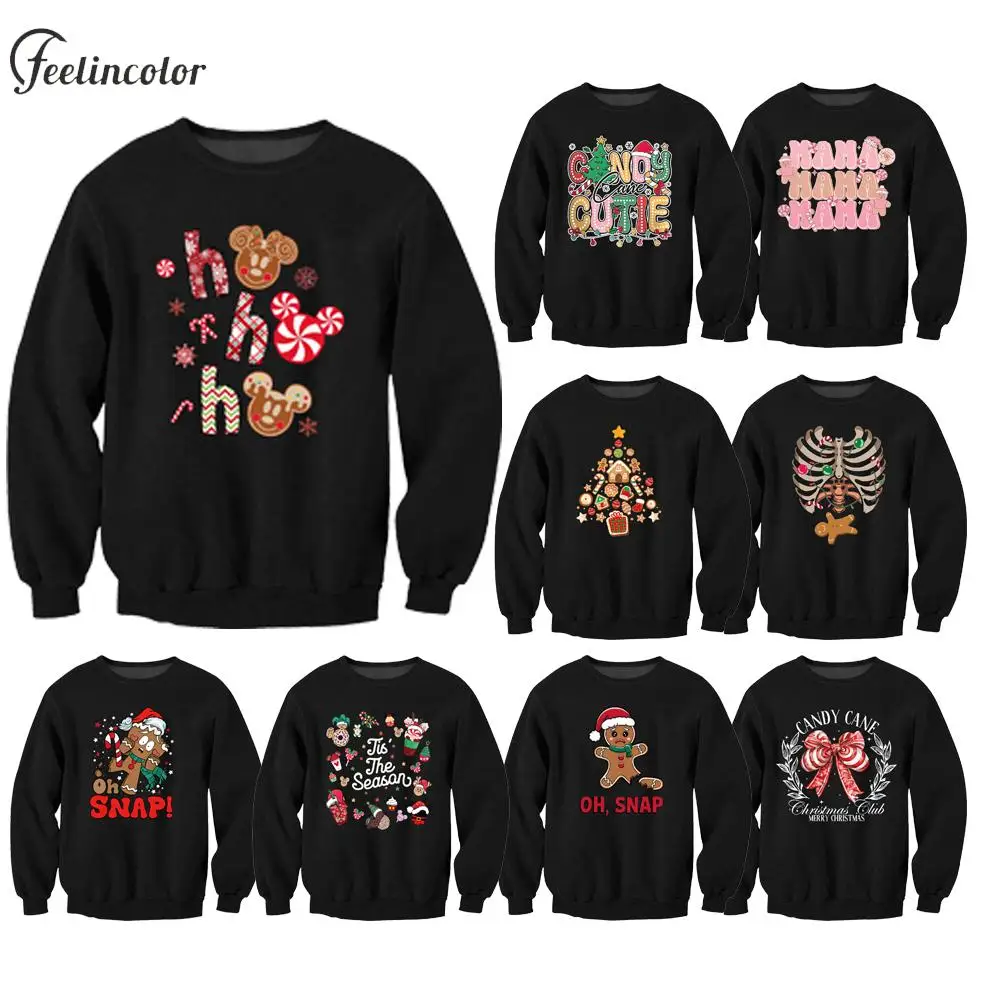 Oh Snap Gingerbread Man Рождественские толстовки для женщин и мужчин черный бежевый