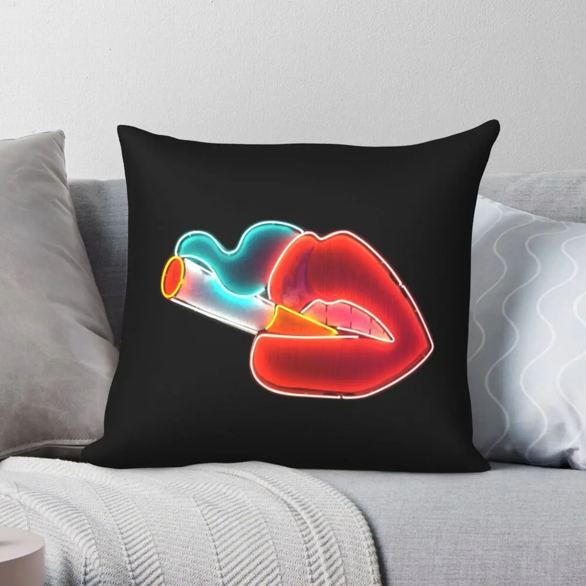 

Чехол для подушки Smoke Square, чехол из полиэстера и льна с бархатным узором, декоративный чехол для подушки на молнии, чехол для автомобильной п...