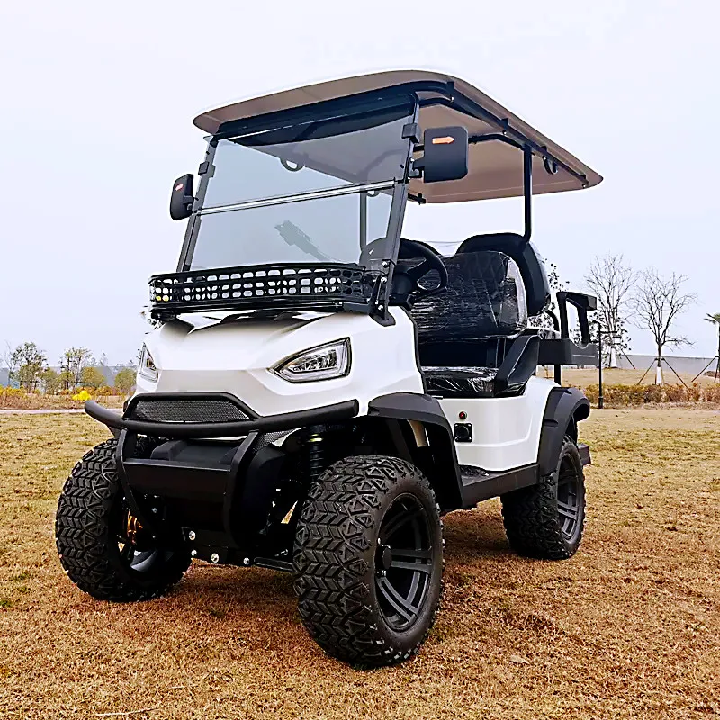 Original 60V 4-seater 2+2 Electric Golf Cart - Large Rim Tire Flip Seat Lift Chassis with LED Light Leisure Scooter