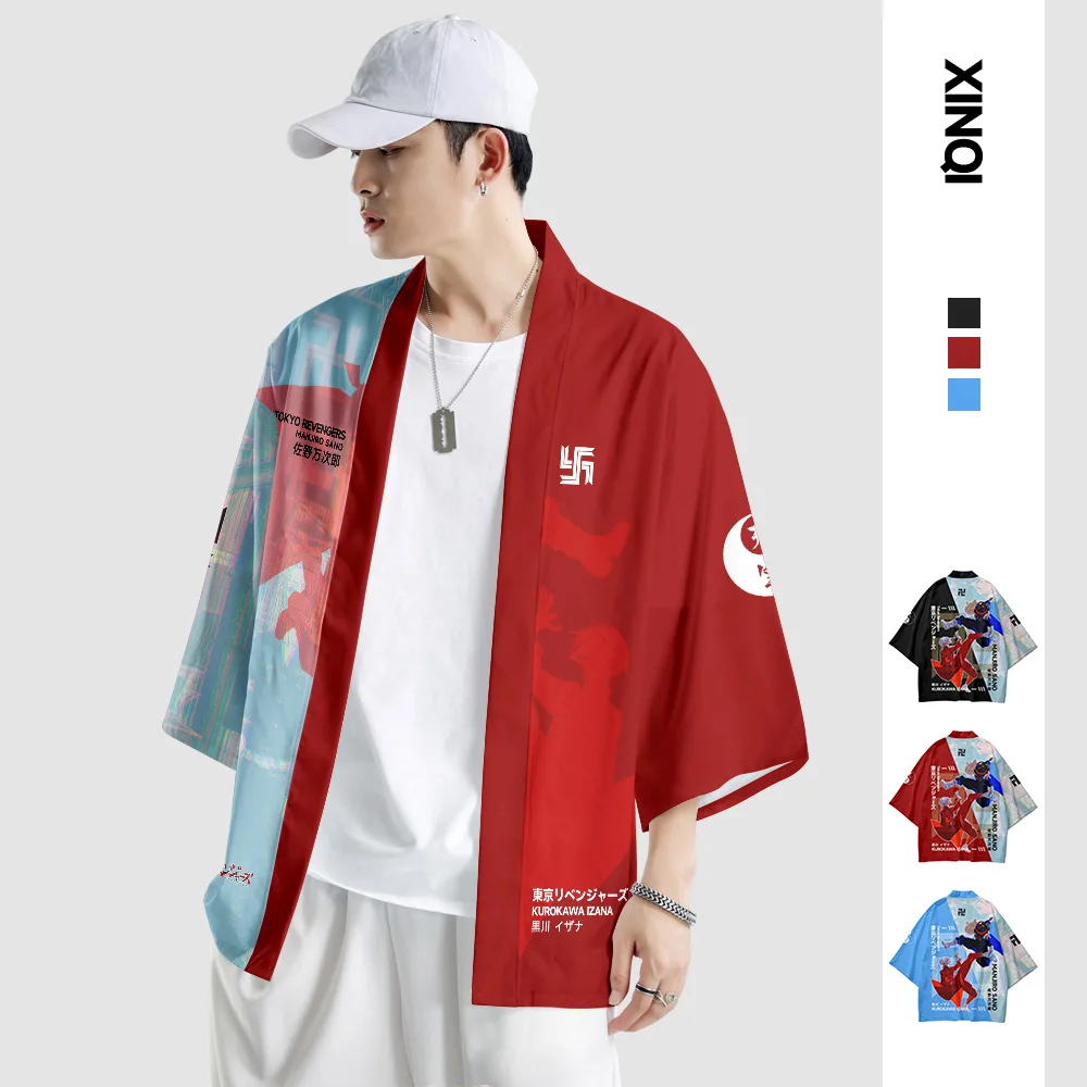 

New Anime Tokyo Revengers Manjiro Sano Cosplay Cosplay Kimono Women Men Jacket Cloak Mikey Cardigan Haori Pajama Bathrobe