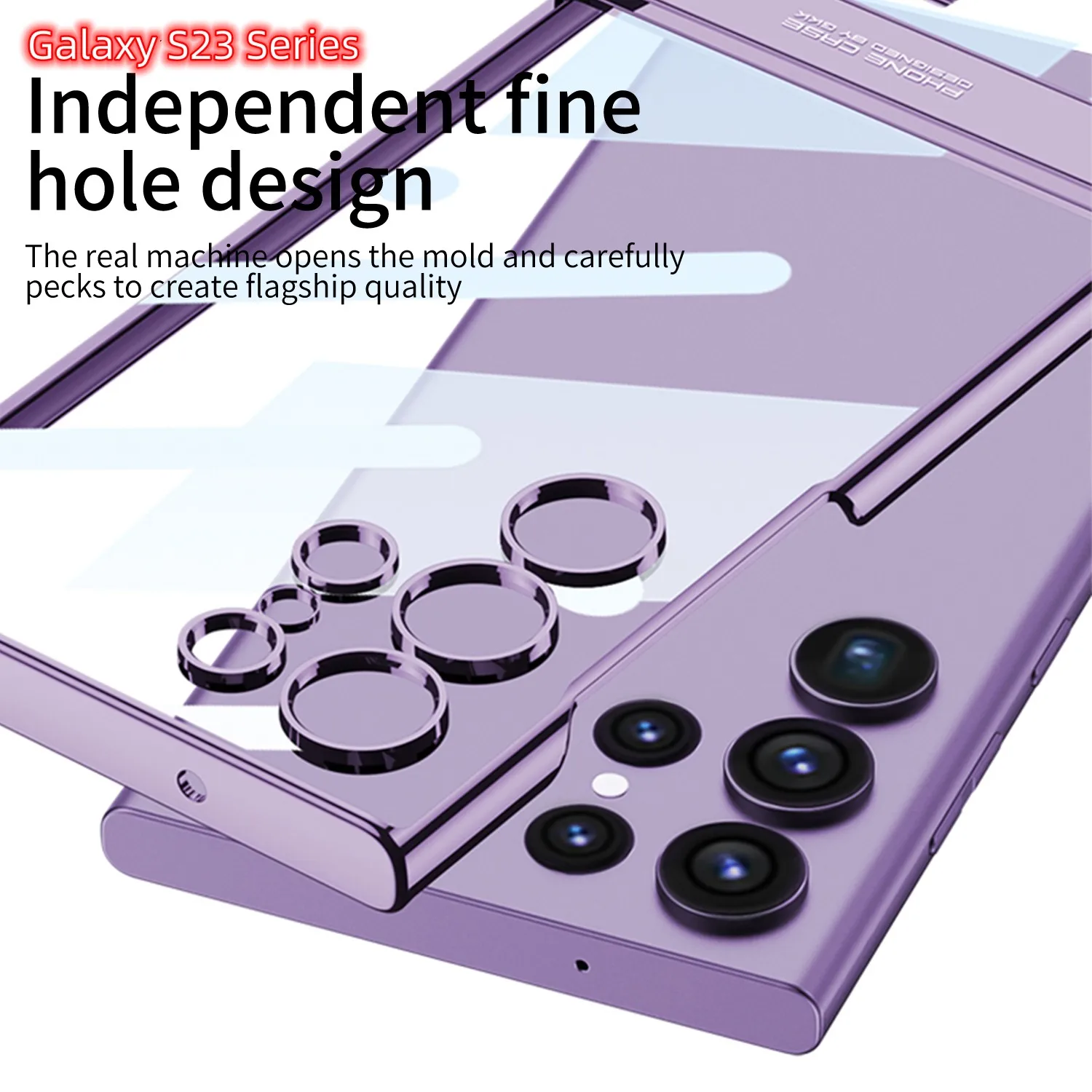 Phone Cases For Samsung Galaxy S23 Ultra 5G Stand S23 Cover Hard Transparent PC Bracket Shockproof S23 Plus Electroplated Clear