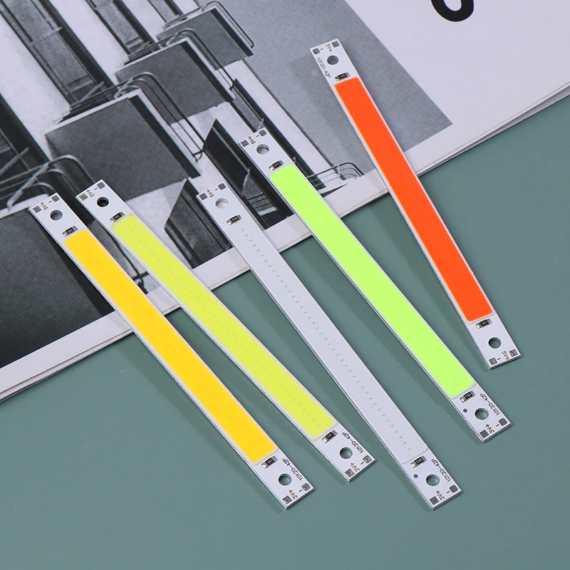 120x10MM 3V 5V Светодиодная лампа COB Strip Chip On Board Теплый Холодный Белый Синий Красный