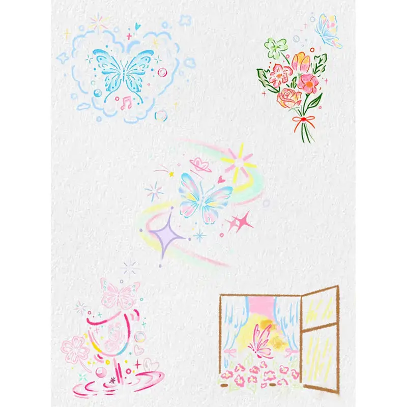 

Тату-наклейка на грудь, водостойкая, с цветами и бабочками