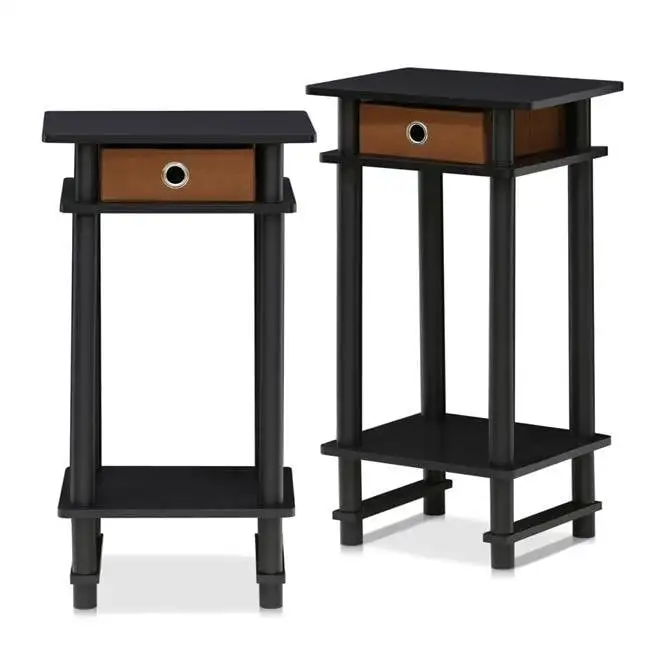 

Tall End Table with Bin, Espresso/, Set of 2