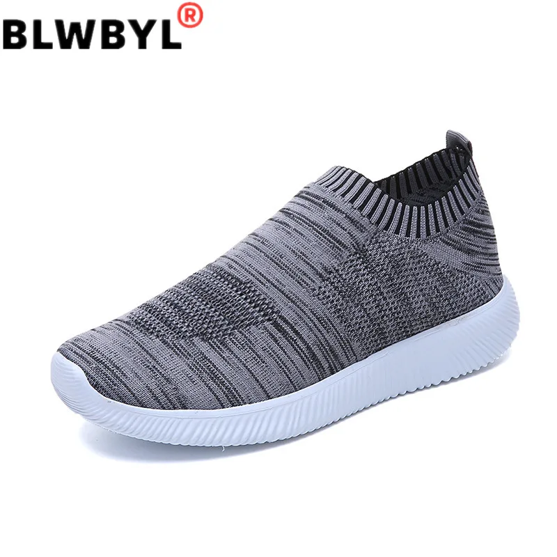 Кроссовки-носки женские Вулканизированная подошва без шнуровки плоская большие