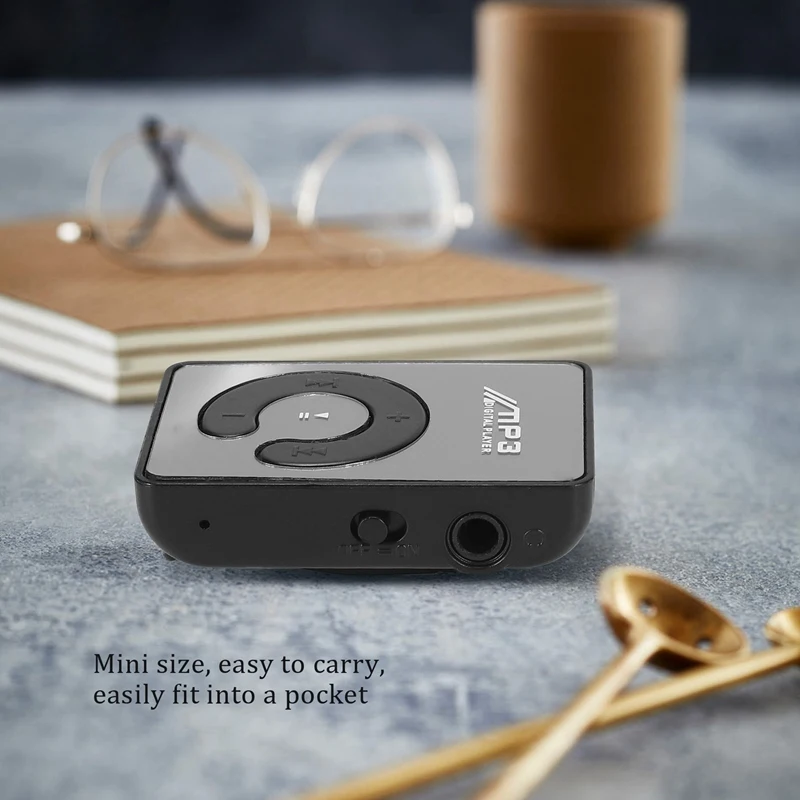 Мини зеркальный зажим USB цифровой Mp3 музыкальный плеер Поддержка 8 Гб SD TF карта