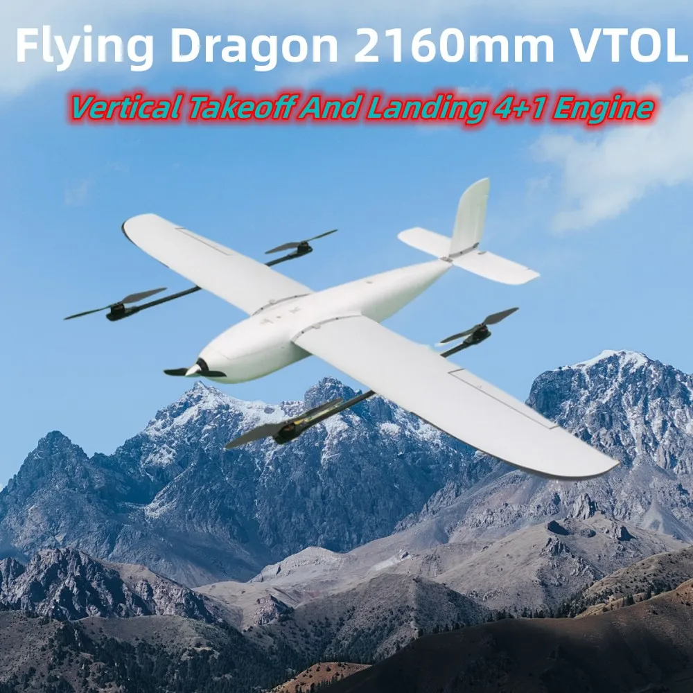 

Flying Dragon 2160mm VTOL Vertical Takeoff And Landing 4+1 Engine EPO FPV Remote Control Airplane Aerial Survey Aircraft KIT
