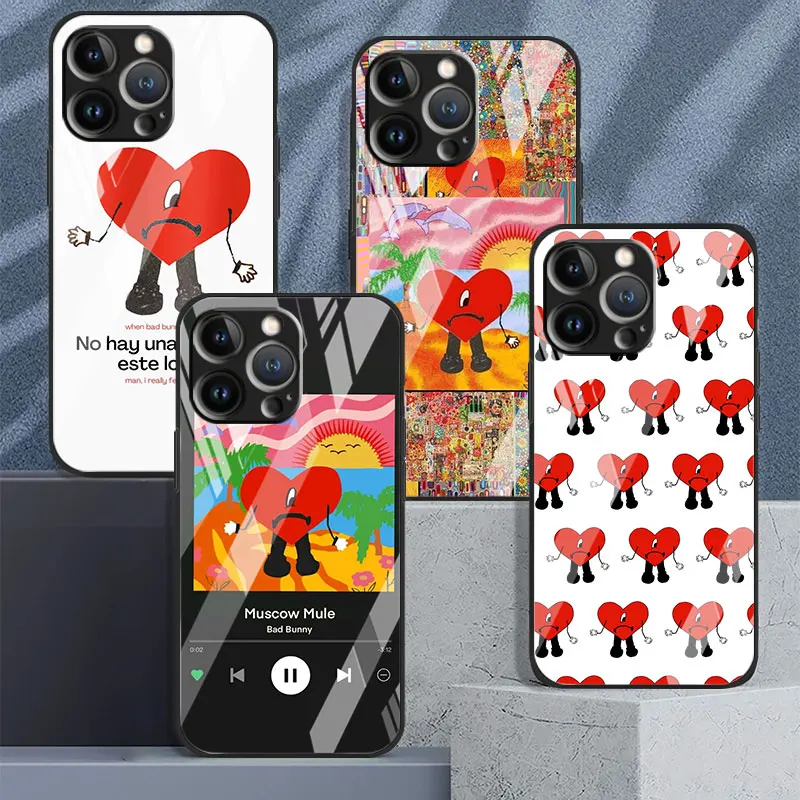 Чехол для телефона Apple iPhone 13 mini 11 12 Pro Max 14 7 8 Plus XR X XS закаленное стекло Fundas Yo Perreo Sola Red Love Heart