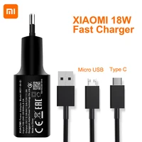 18w xiaomi original eu fast charger 12v1 5a quick charge micro usb type c cable for xiaomi mi8 mi 8 9 lite 9se redmi note 7 pro