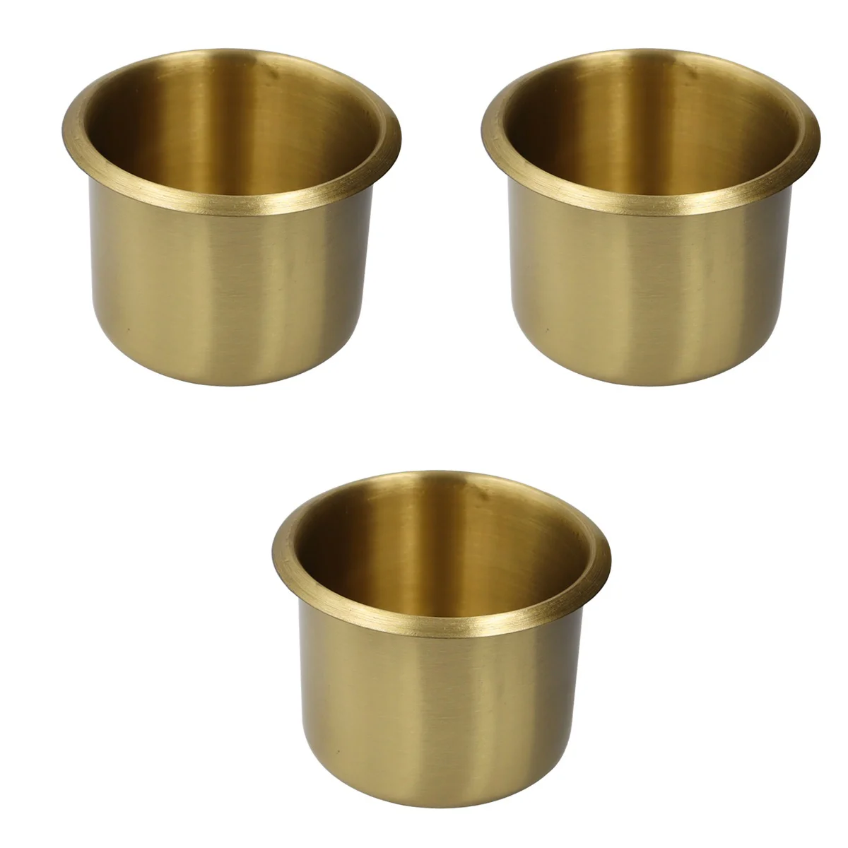 

3pcs Cup Holder Copper Cup Drinks Holder RV Boat Recessed Drop in Cup Holder