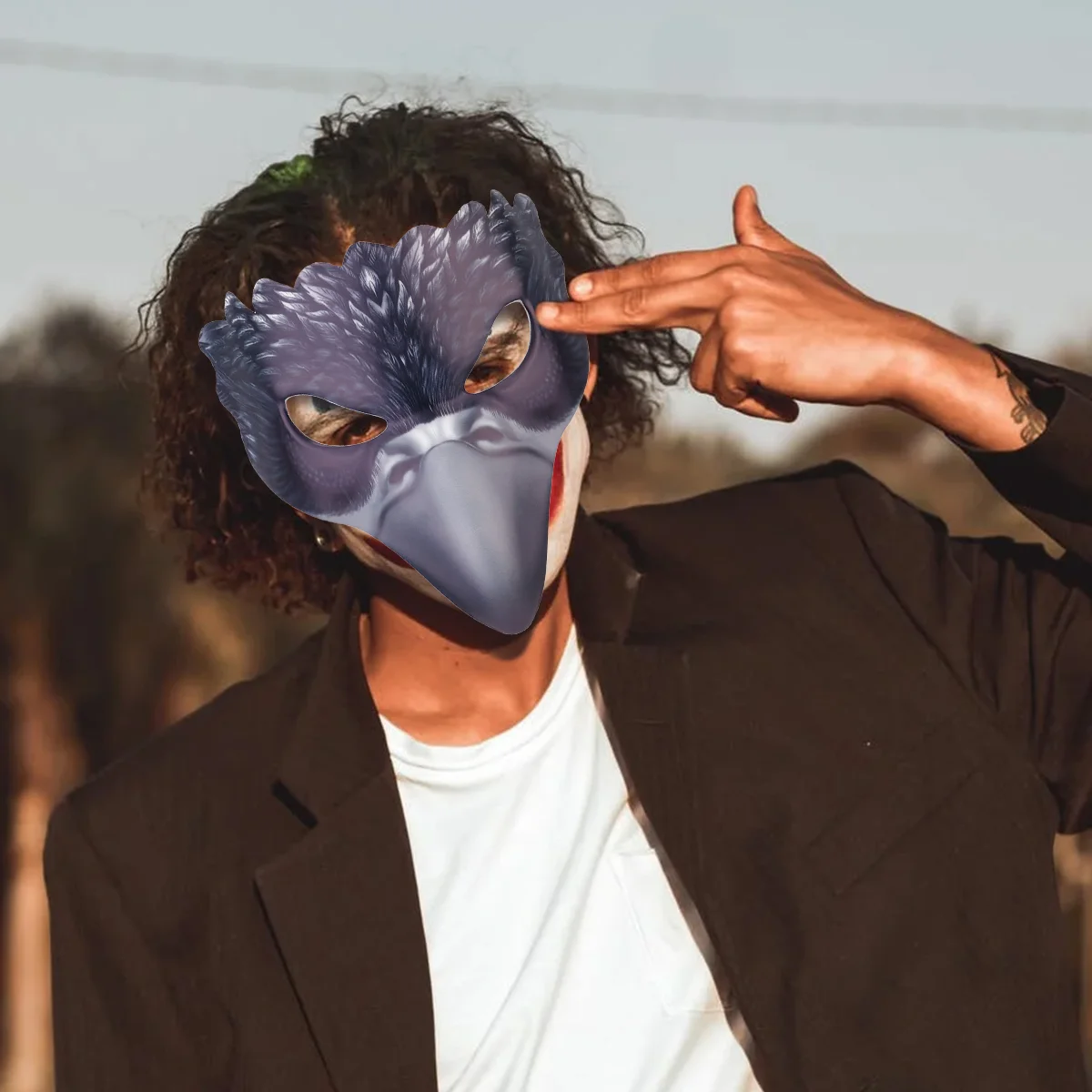 Украсьте маску вороны мужские костюмы на Хэллоуин половина Евы рогатый маскарад