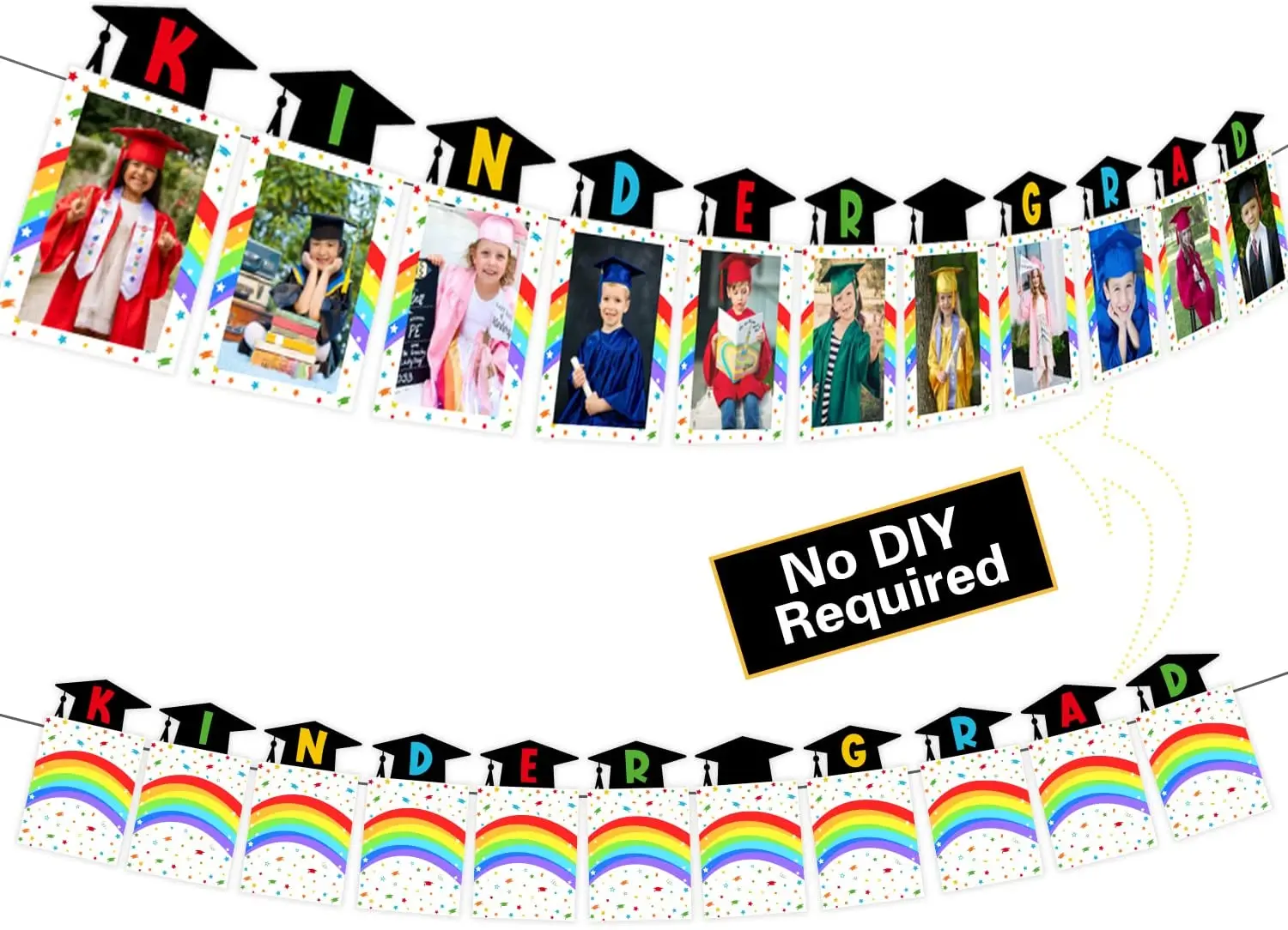 

Kindergarten Graduation Photo Banner Decorations Class of 2023 Congrats Grad Party Supplies for Classroom Home Congratulations