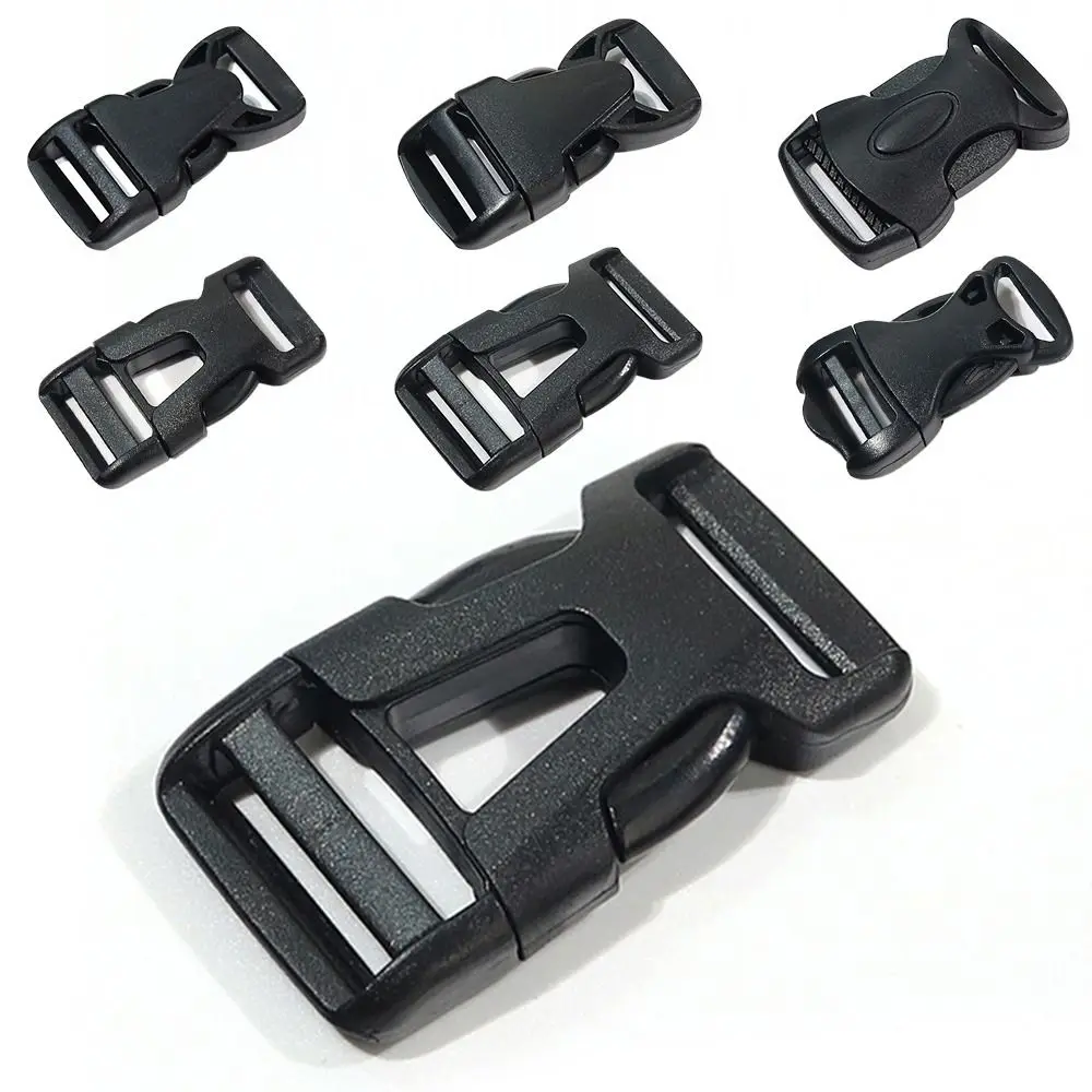

1pc Plastic Black Curved Buckle Lock Travel Bag Safety Buckles Paracord Bracelet Side Release Buckles Rope Adjustment Buckle