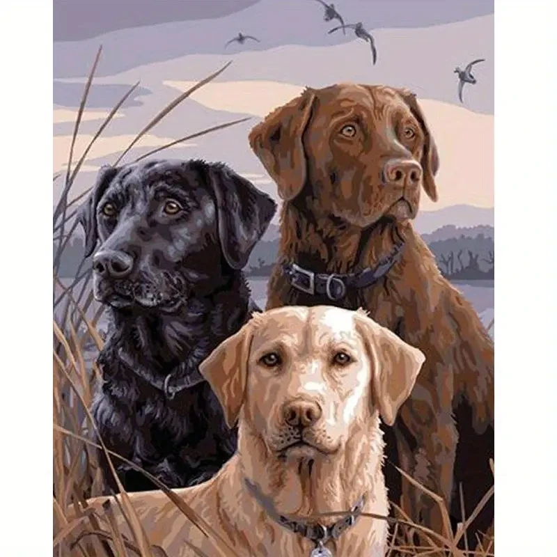 

3D Diamond Painting Three Dogs Picture Diy Decorative Paintings Cross Stitch Kit Stitch Home Decor Drop Shipment