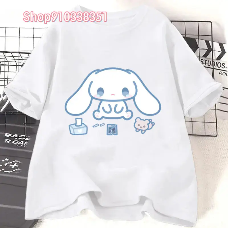 Футболка женская оверсайз с короткими рукавами милая мультяшная рубашка