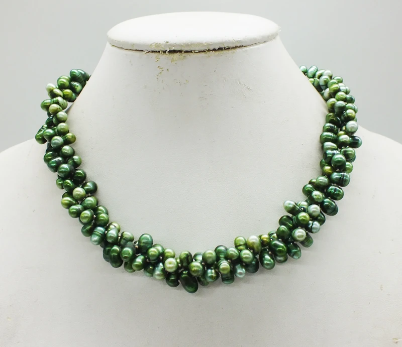 

3 shares, Classic Green Freshwater Pearl Necklace 50CM (100% Real Freshwater Pearl)