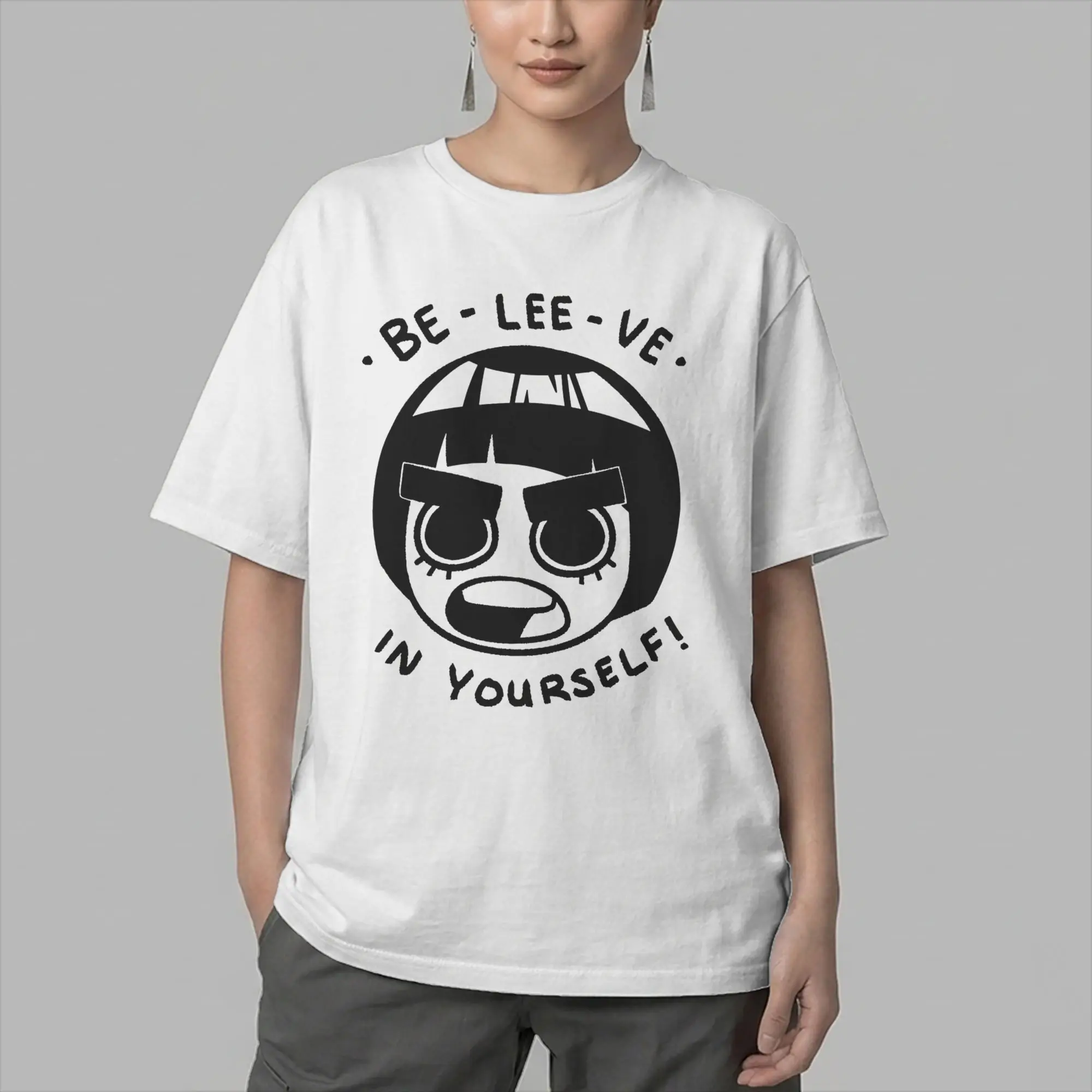 Фото Мужские футболки Rock Lee Naruto, забавные футболки с короткими рукавами и круглым вырезом, хлопковая летняя одежда №2
