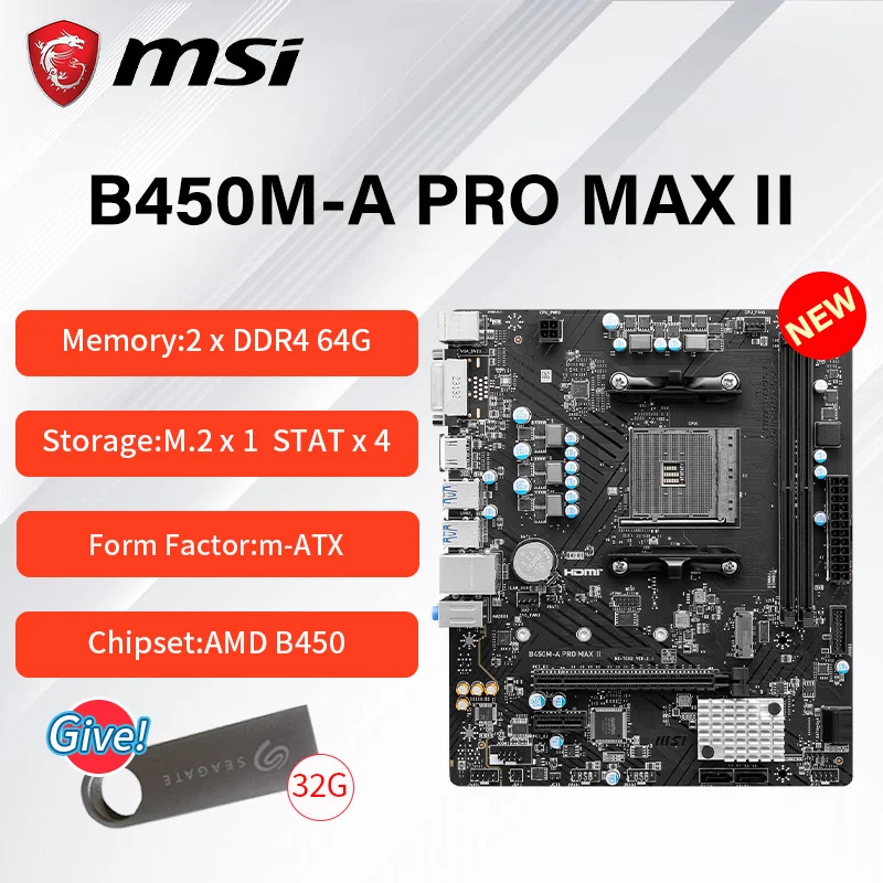 

NEW MSI B450M-A PRO MAX II motherboard inspired from architectural design, with Core Boost, DDR4 Boost, Audio Boost, Turbo M.2