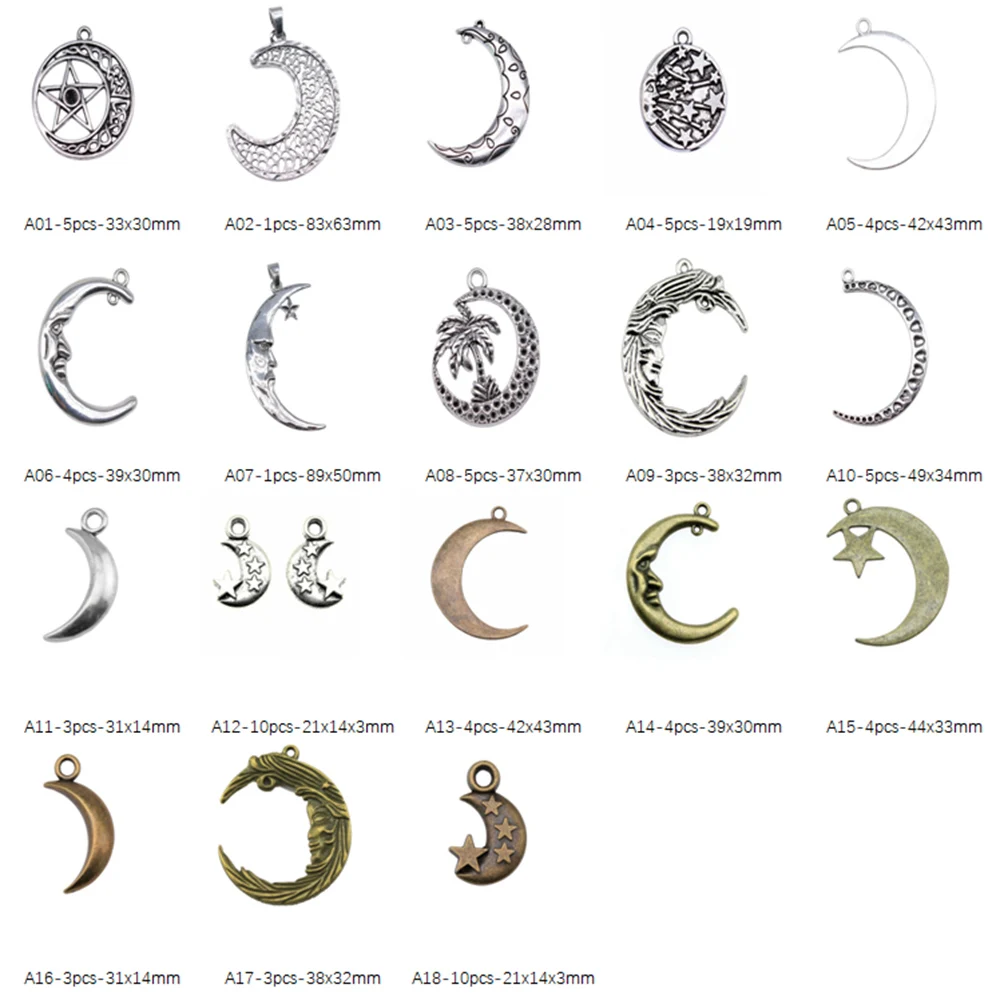 

Big Moon Charms For Jewelry Making Accessori Decor Diy