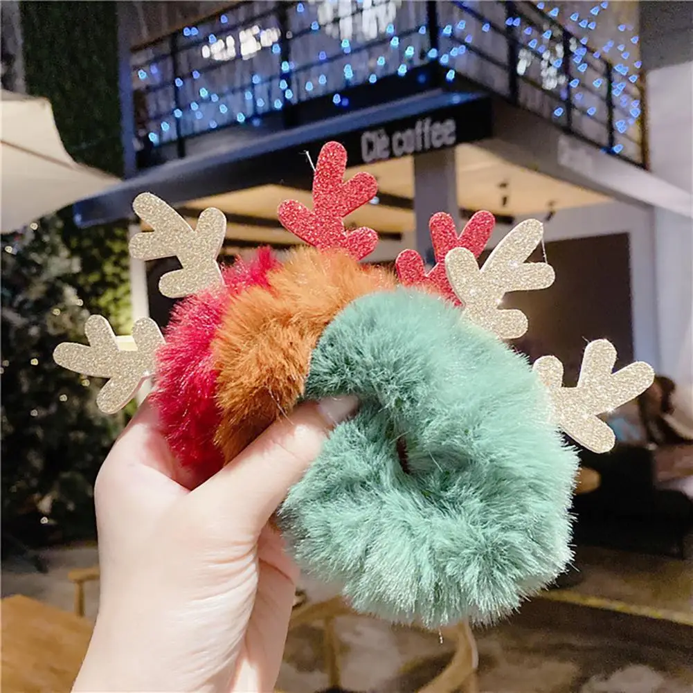 

Lightweight 4Pcs/Set Universal Elk Santa Claus Hairpin Polyester Christmas Ornaments Fine Workmanship for Party