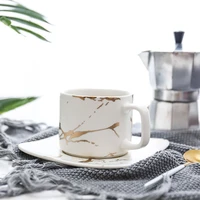 black white tumbler water glass cup saucer set marble coffee cups cute milk mug nordic ceramic mugs shot glasses reusable