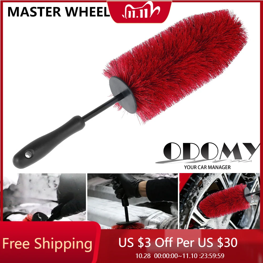 

ODOMY Brand 18 "длинная щетка для колес, чистящие щетки для автомобильных ободов, хромированные спицы