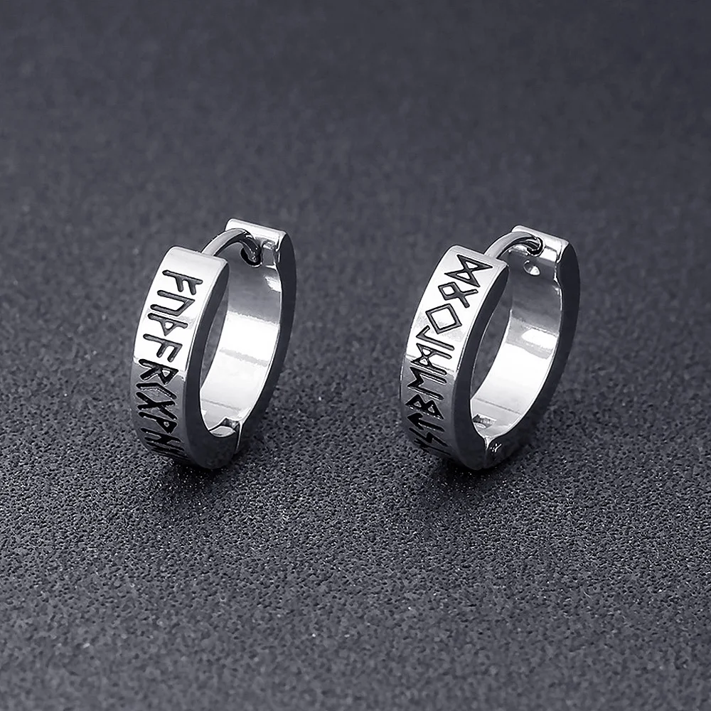 Серьги-кольца из нержавеющей стали для мужчин и женщин STEELBROS новинка 2024 черные