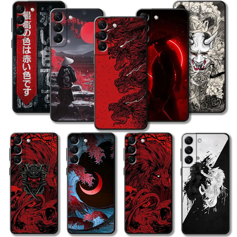 

For Samsung S23 Galaxy S22 Ultra 5G S20 FE S21 Plus S10e S10 Lite S9 Note 20 10 S8 S20FE Note20 Cover Warrior Wolf Head Ghost