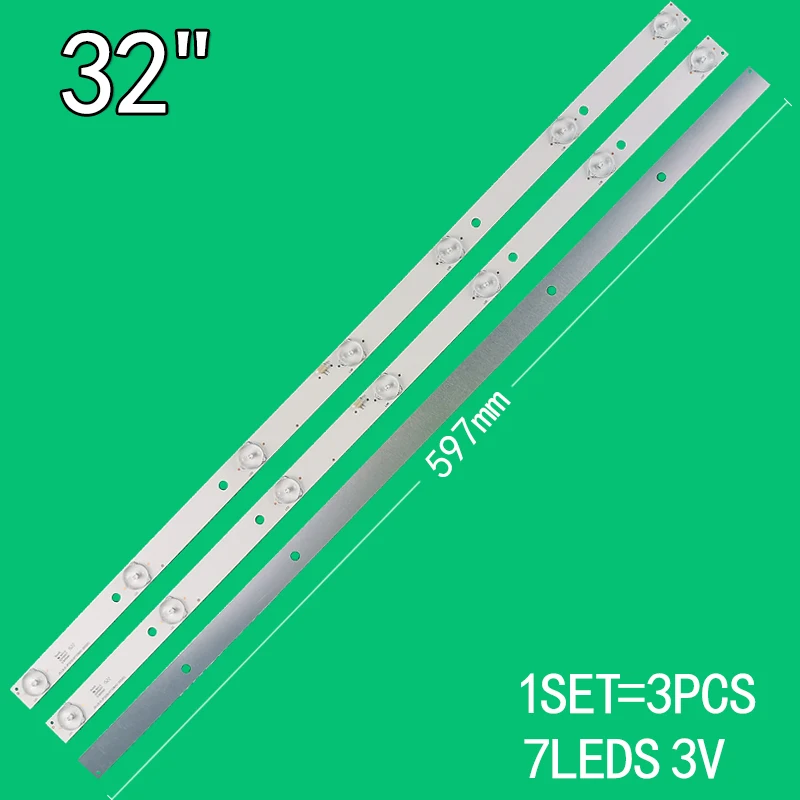 

1SET=3PCS 7LEDs 3V 596mm For Leroy 49" LCD TV JS-LB-D-JP3235-071DBAD 32L31 32L33 32L53 E32-0A35 E305540 PY63356B NVR-7406-32HD-N