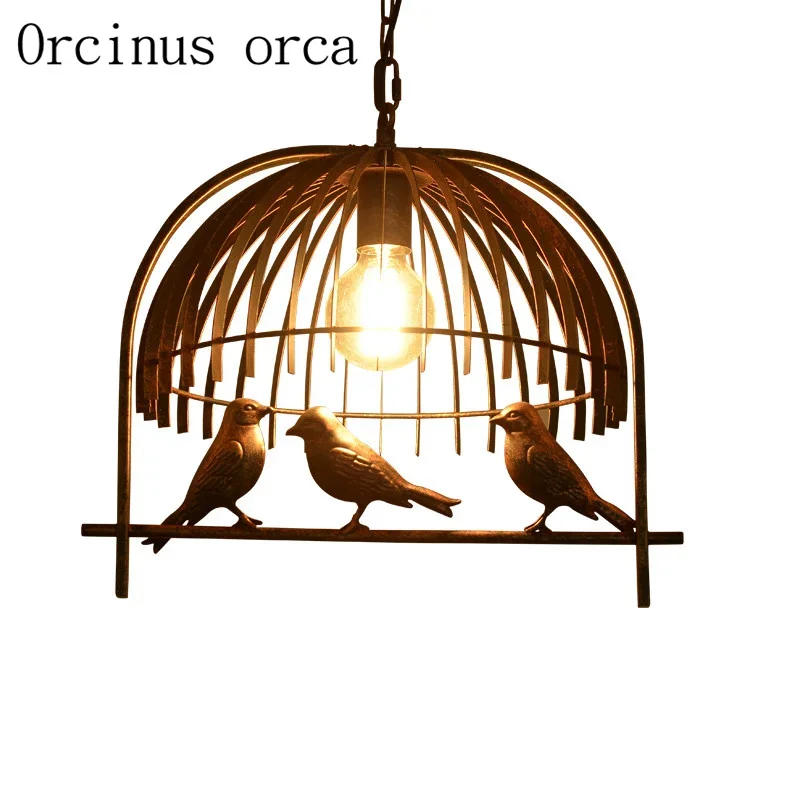 Ретро индустриальный ветер американская люстра с птицами ресторан-бар кофейня