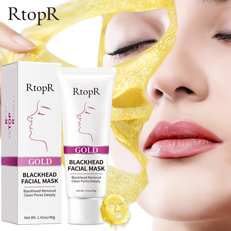 

RtopR New Gold Remove Blackhead Gel Facial Pore Peeling Acne Treatment Nose Deep Cleansing Face Whitening Hydrating Golden mud