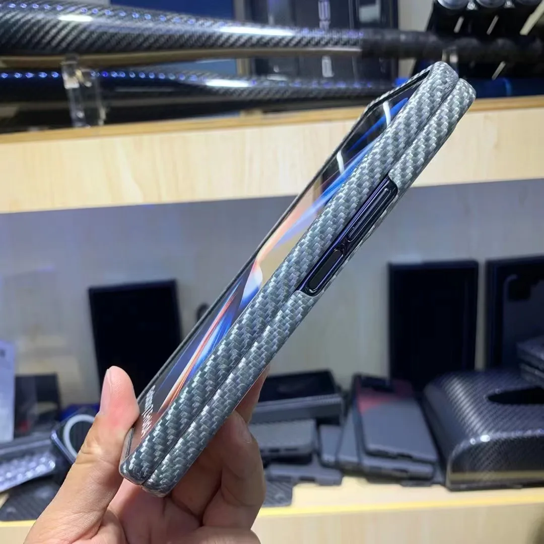 Tanie QADIR Kolor Etui Z Włókna Węglowego Do Samsung Galaxy Z Fold 4 Ulepszona Wersja Ultra Cienkie Włókno Aramidowe Z Krotnie 3 Twarda Okładka