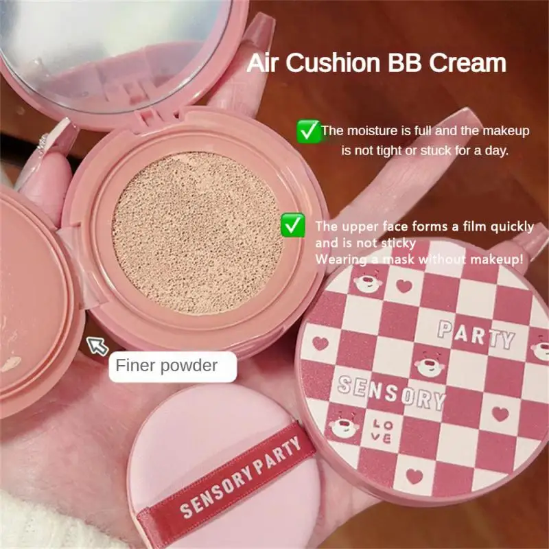 

Pink Air Cushion BB Cream Brighten Concealer Moisturizer Foundation Face Whitening Makeup Facial Base Perfect Cover Cosmetics
