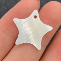 pentagram single hole charm pendant natural shell 22mm size openwork engraving for diy jewelry making necklace earring ornament