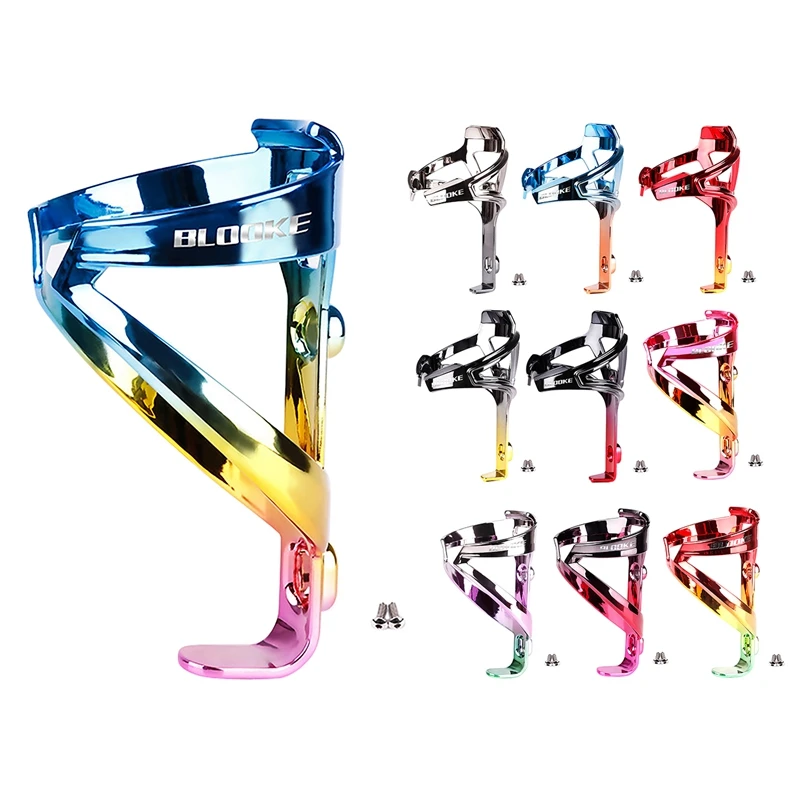 

BLOOKE Bike Water Bottle Holder Electroplating PC Colorful Bicycle Water Bottle Cage Lightweight For Road Mountain Bikes