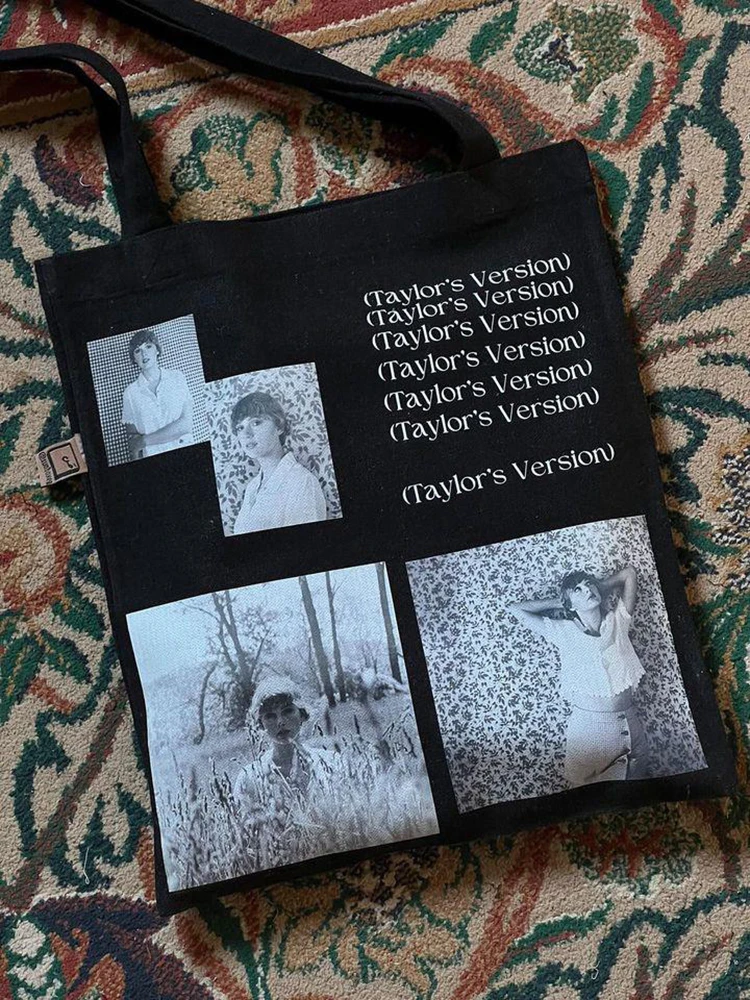 

Женская Холщовая Сумка через плечо с художественным рисунком, Повседневная Дамская сумочка-тоут, многоразовая вместительная Хлопковая жен...