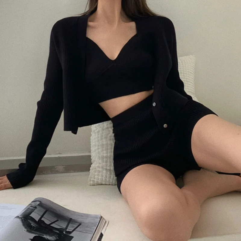 Korean Style Casual Knit High Waist Comfortable Homewear Clothes Elastic Sexy Boxer Shorts Women