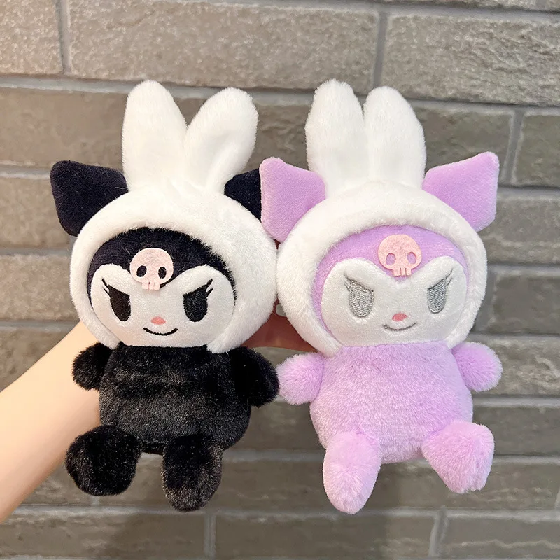 

15 см Kawai Sanrios COS кролик аниме Kuromi Cinnamoroll плюшевая игрушка мультяшная Милая творческая плюшевая кукла рюкзак