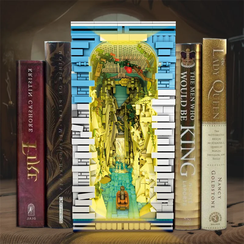 Новый природный пейзаж подставки для книг модель MOC каменная статуя Бога